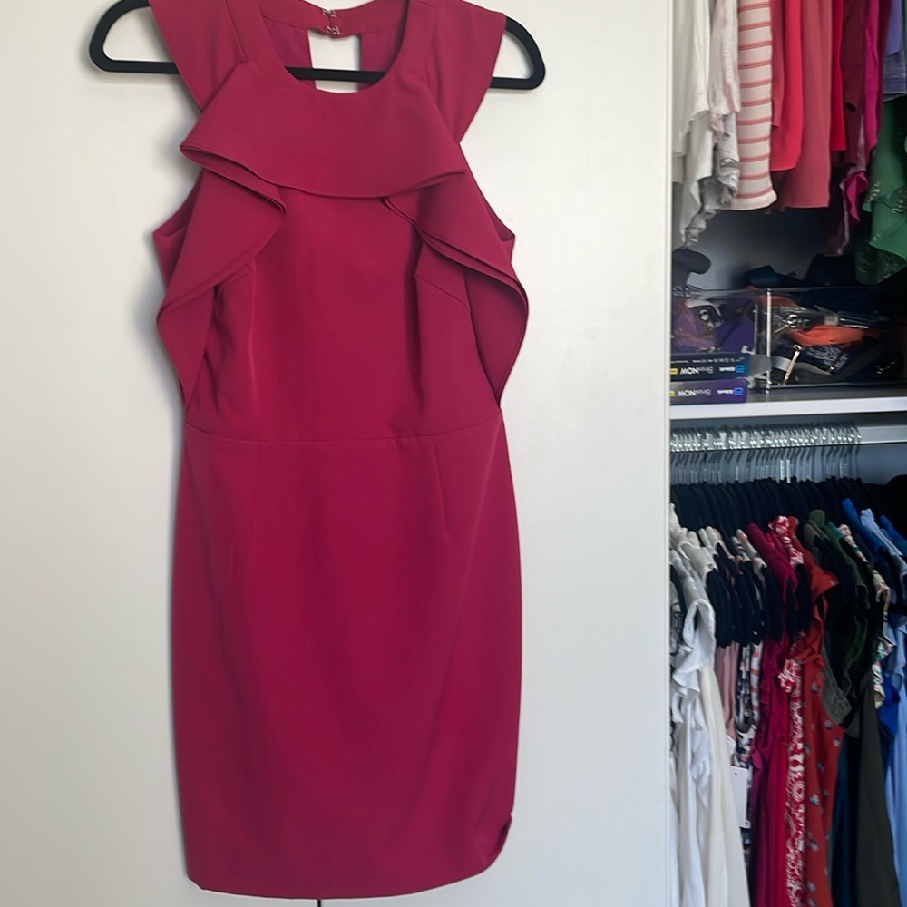 Adelyn Rae pink ruffle, dress size small.